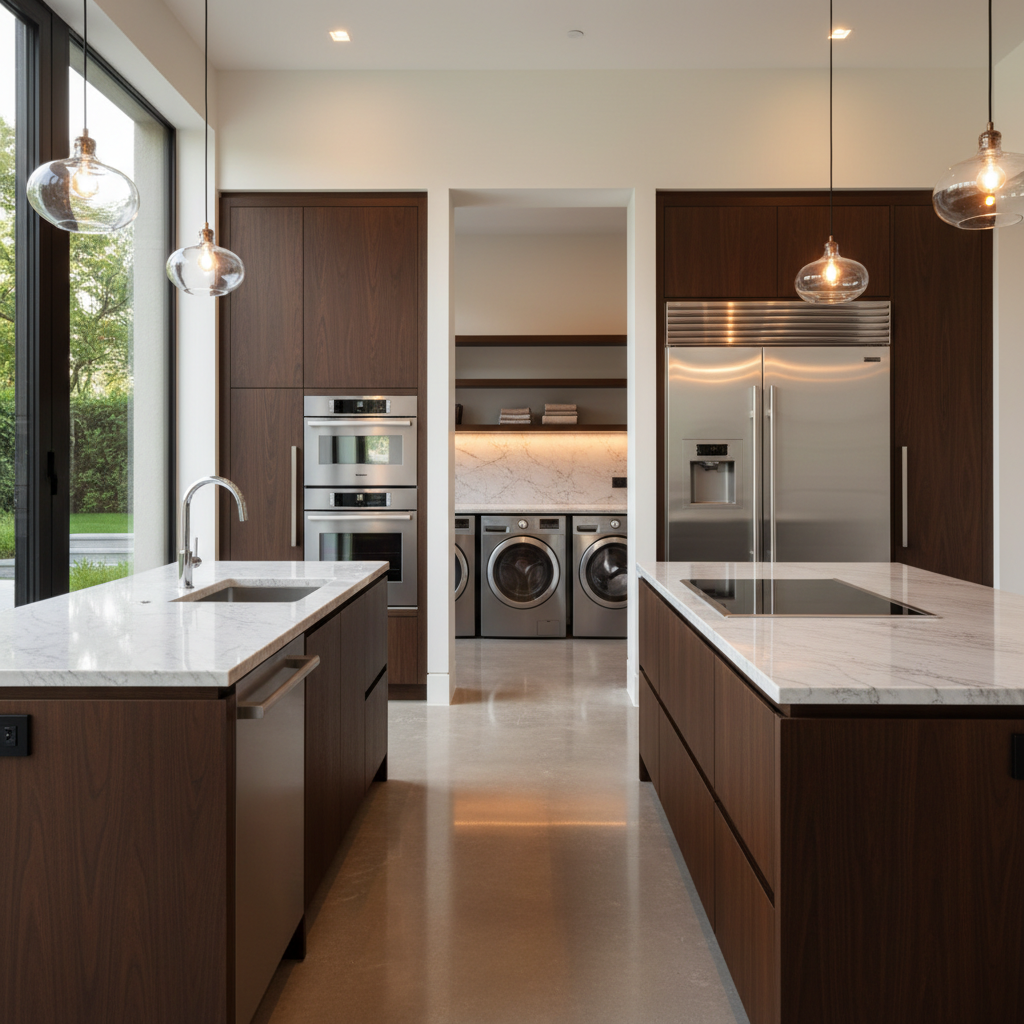 Premium household appliance suite in a luxury home